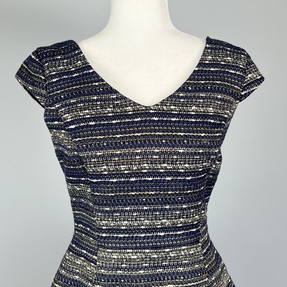 Lilly Pulitzer Ruthy Dress True Navy Metallic Boucle Fit Flare size 2 - Picture 3 of 13
